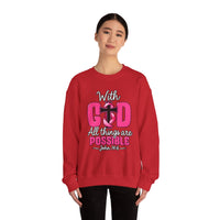 Load image into Gallery viewer, With God All Things Are Possible Faith Crewneck Sweatshirt