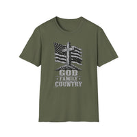 Load image into Gallery viewer, God Family Country American Flag T-Shirt