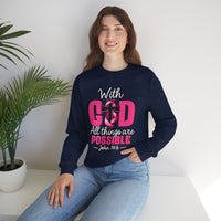 Load image into Gallery viewer, With God All Things Are Possible Faith Crewneck Sweatshirt