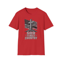Load image into Gallery viewer, God Family Country American Flag T-Shirt