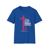 Load image into Gallery viewer, I Can Do All Things Through Christ Pink Ribbon T-Shirt | Philippians 4:13 Breast Cancer Awareness Christian Tee