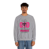 Load image into Gallery viewer, With God All Things Are Possible Faith Crewneck Sweatshirt