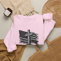 Load image into Gallery viewer, God &amp; Country American Flag Crewneck Sweatshirt