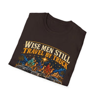 Load image into Gallery viewer, Wise Men Still Travel by Truck T-Shirt – Ram Ford Chevy Christmas Design