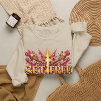 Load image into Gallery viewer, Set Free in Christ Breast Cancer Awareness Crewneck Sweatshirt