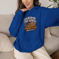 Load image into Gallery viewer, Soldier of Two Armies Christian Military Hoodie
