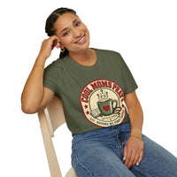 Load image into Gallery viewer, Cool Moms Pray Christian T-Shirt | Coffee &amp; Bible Retro Badge Tee for Moms