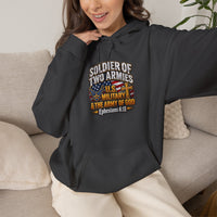 Load image into Gallery viewer, Soldier of Two Armies Christian Military Hoodie