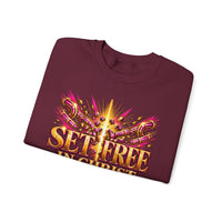 Load image into Gallery viewer, Set Free in Christ Breast Cancer Awareness Crewneck Sweatshirt