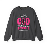 Load image into Gallery viewer, With God All Things Are Possible Faith Crewneck Sweatshirt