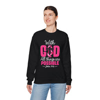 Load image into Gallery viewer, With God All Things Are Possible Faith Crewneck Sweatshirt