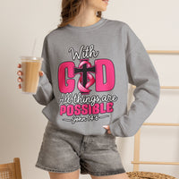 Load image into Gallery viewer, With God All Things Are Possible Faith Crewneck Sweatshirt