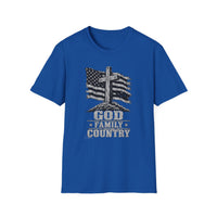 Load image into Gallery viewer, God Family Country American Flag T-Shirt