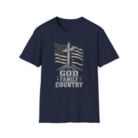 Load image into Gallery viewer, God Family Country American Flag T-Shirt