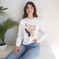 Load image into Gallery viewer, I Will Remember For You Alzheimer's Christian Sweatshirt | Isaiah 49:15 Purple Ribbon Dove Tee