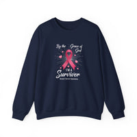 Load image into Gallery viewer, By the Grace of God I'm a Survivor Breast Cancer Awareness Sweatshirt