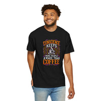 Load image into Gallery viewer, Conscience Keeps More People Awake Than Coffee T-Shirt — Funny Coffee Lover Tee