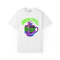 Load image into Gallery viewer, Brew-tiful Coffee Tee — Retro Neon Coffee Cup Graphic T-Shirt