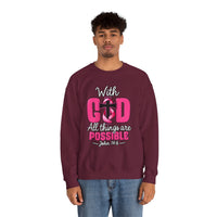 Load image into Gallery viewer, With God All Things Are Possible Faith Crewneck Sweatshirt