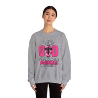 Load image into Gallery viewer, With God All Things Are Possible Faith Crewneck Sweatshirt