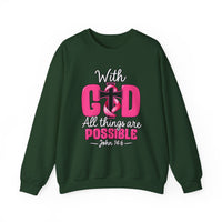 Load image into Gallery viewer, With God All Things Are Possible Faith Crewneck Sweatshirt