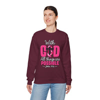 Load image into Gallery viewer, With God All Things Are Possible Faith Crewneck Sweatshirt