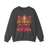 Load image into Gallery viewer, Set Free in Christ Breast Cancer Awareness Crewneck Sweatshirt