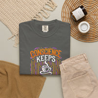 Load image into Gallery viewer, Conscience Keeps More People Awake Than Coffee T-Shirt — Funny Coffee Lover Tee