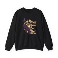 Load image into Gallery viewer, I Will Remember For You Alzheimer's Christian Sweatshirt | Isaiah 49:15 Purple Ribbon Dove Tee