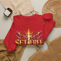 Load image into Gallery viewer, Set Free in Christ Breast Cancer Awareness Crewneck Sweatshirt