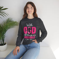 Load image into Gallery viewer, With God All Things Are Possible Faith Crewneck Sweatshirt