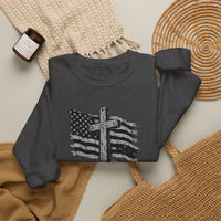 Load image into Gallery viewer, God &amp; Country American Flag Crewneck Sweatshirt