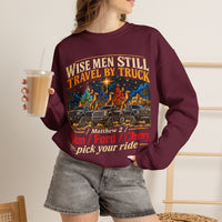 Load image into Gallery viewer, Wise Men Still Travel by Truck Crewneck Sweatshirt