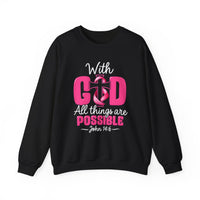 Load image into Gallery viewer, With God All Things Are Possible Faith Crewneck Sweatshirt