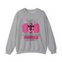 Load image into Gallery viewer, With God All Things Are Possible Faith Crewneck Sweatshirt