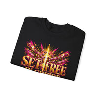 Load image into Gallery viewer, Set Free in Christ Breast Cancer Awareness Crewneck Sweatshirt