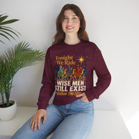 Load image into Gallery viewer, Tonight We Ride Wise Men Still Exist Follow the Star Christmas Sweatshirt