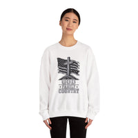 Load image into Gallery viewer, God &amp; Country American Flag Crewneck Sweatshirt