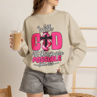 Load image into Gallery viewer, With God All Things Are Possible Faith Crewneck Sweatshirt