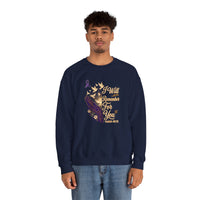Load image into Gallery viewer, I Will Remember For You Alzheimer's Christian Sweatshirt | Isaiah 49:15 Purple Ribbon Dove Tee