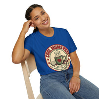 Load image into Gallery viewer, Cool Moms Pray Christian T-Shirt | Coffee &amp; Bible Retro Badge Tee for Moms