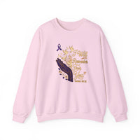 Load image into Gallery viewer, I Will Remember For You Alzheimer's Christian Sweatshirt | Isaiah 49:15 Purple Ribbon Dove Tee