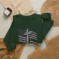 Load image into Gallery viewer, God &amp; Country American Flag Crewneck Sweatshirt