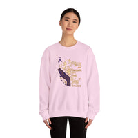 Load image into Gallery viewer, I Will Remember For You Alzheimer's Christian Sweatshirt | Isaiah 49:15 Purple Ribbon Dove Tee