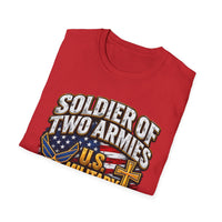 Load image into Gallery viewer, Soldier of Two Armies U.S. Military Christian T-Shirt