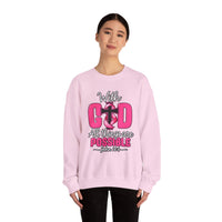 Load image into Gallery viewer, With God All Things Are Possible Faith Crewneck Sweatshirt