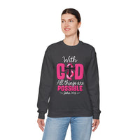 Load image into Gallery viewer, With God All Things Are Possible Faith Crewneck Sweatshirt