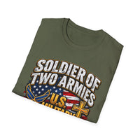 Load image into Gallery viewer, Soldier of Two Armies U.S. Military Christian T-Shirt