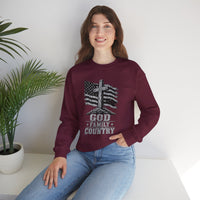Load image into Gallery viewer, God &amp; Country American Flag Crewneck Sweatshirt