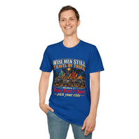 Load image into Gallery viewer, Wise Men Still Travel by Truck T-Shirt – Ram Ford Chevy Christmas Design